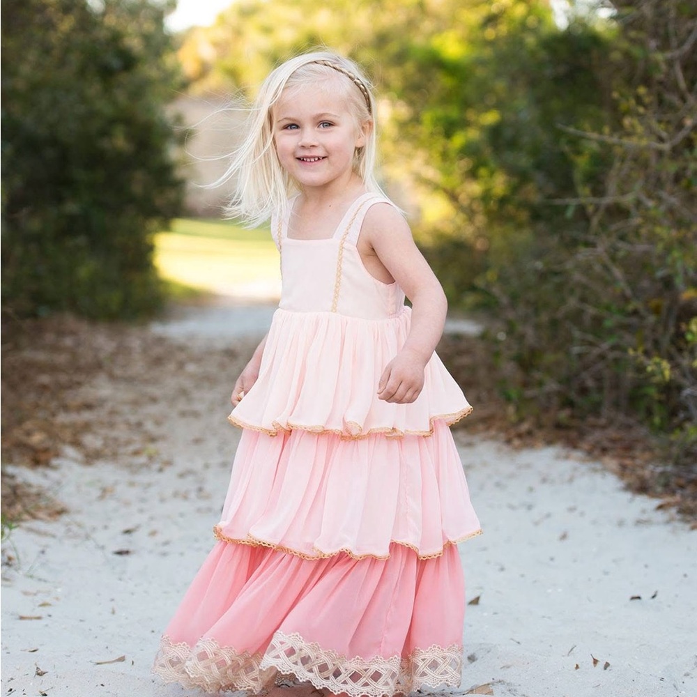 Pink Layered Dress for Girls